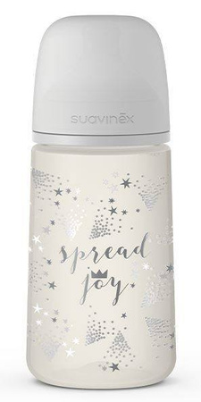 Suavinex Sx Pro Spread Joy Butelka Smoczek Fizjologiczny, Średni Przepływ 270ml Szara Korona