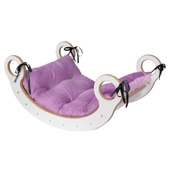 GUGI Bujak Drewniany Montessori XL + Poduszka Różowa