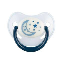 CANPOL BABIES Smoczek Uspokajający Silikonowy Anatomiczny 6-18m Night Dreams Niebieski