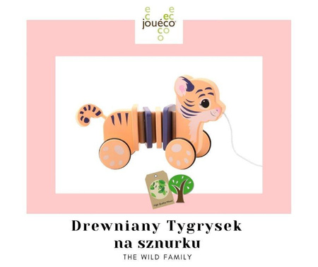 Joueco Drewniany Tygrysek na sznurku