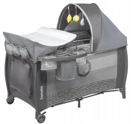 Lionelo Sven Plus Łóżeczko Turystyczne Grey Scandi