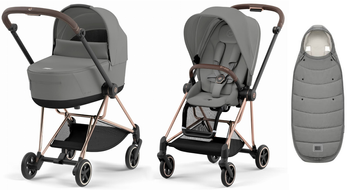 Cybex Mios 3.0 Wózek Głęboko-Spacerowy Mirage Grey + Cybex Platinum Śpiworek