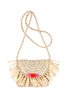Souza! Torebka na ramię dla dzieci słomkowa naturalna z frędzlami i pomponami Akkelyn