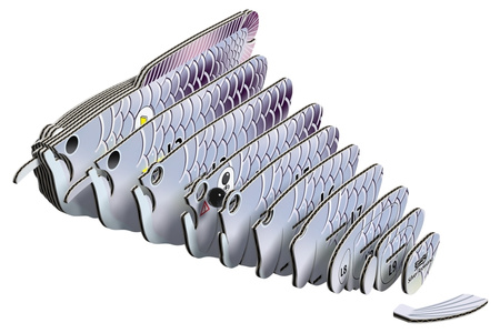 Eugy Eko 3D Układanka Ryba Arowana Srebrna