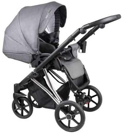 Coletto Craft Wózek Głęboko-Spacerowy 2w1 C-02 Czarno-Srebrna Rama 