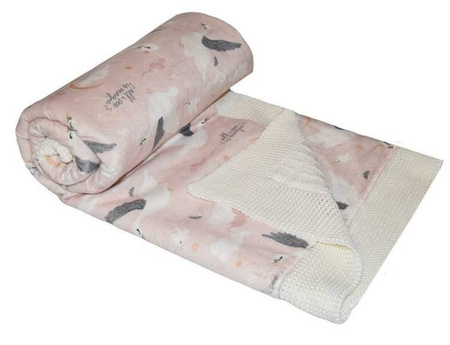 Kocyk Ple-25 Ple-25 Łabędzie Różowe/ecru