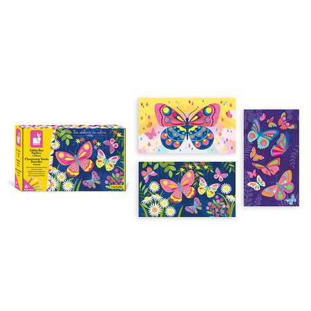 USZKODZONE OPAKOWANIE Janod Zestaw kreatywny Fluorescencyjny piasek Motyle 6+