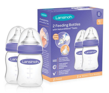 Lansinoh NaturalWave Butelka ze Smoczkami 2 x 160ml