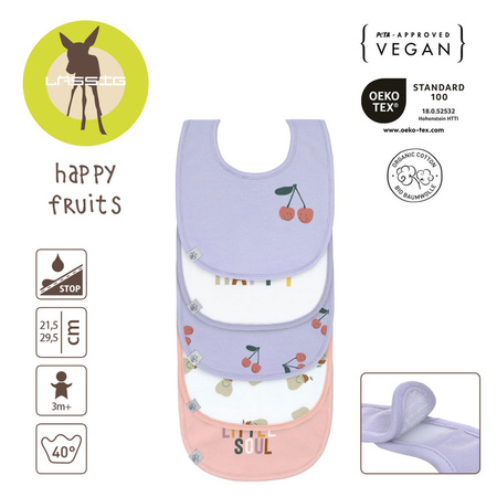 Lassig Zestaw śliniaków bawełnianych 5szt. 3m+ Happy Fruits Cherry