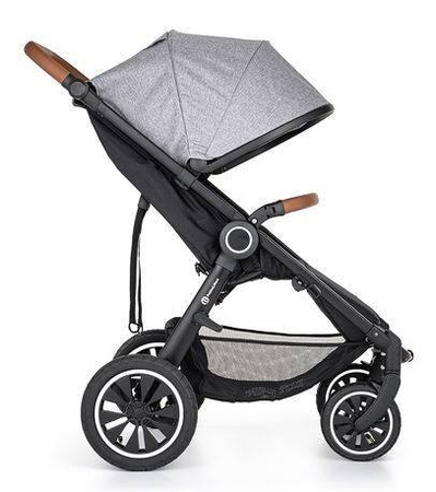 Petite&Mars Stelaż Street+ Air Oak +  Budka i Nakładki Do Wózka Shadow Grey 