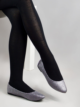 Noviti Rajstopy Bawełniane Gładkie Czarne 128-134