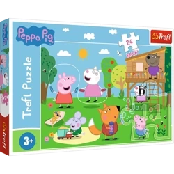 Trefl Puzzle 24 Maxi Świnka Peppa Zabawy Na Polanie