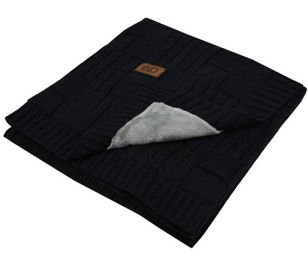 Kocyk z Podszyciem Futerkowym PLE-76 Czarny