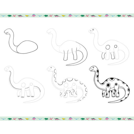 Janod Zestaw kreatywny Rysowanie krok po kroku Dinozaury 20 rysunków 7+