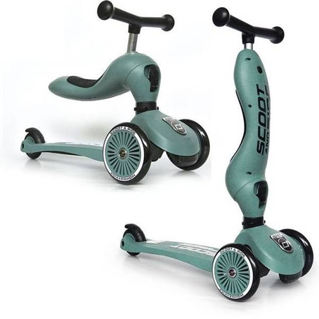 Scootandride Highwaykick 1 Jeździk i Hulajnoga 2w1 1-5 Lat + Scootandride Kask S-M Forest 