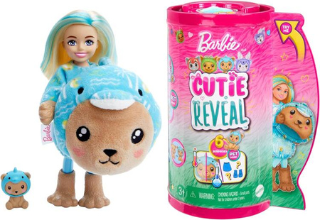 Barbie Lalka Color Reveal Chelsea Miś-Delfin