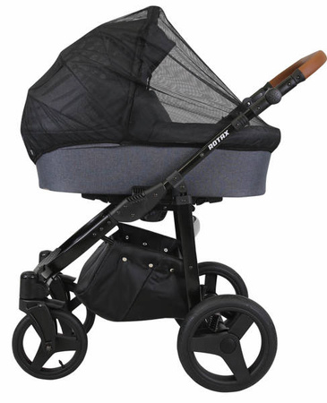 Kunert Rotax Wózek Głęboko-Spacerowy Szary Biała Rama Koła Żelowe