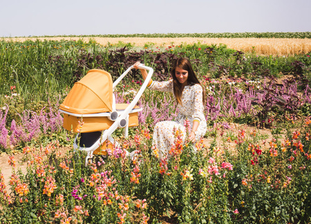 Greentom Wózek Carrycot White-Sunflower