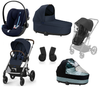 Cybex Balios S Lux 2.0 Wózek Głęboko-Spacerowy Ocean Blue + Cloud G I-Size Fotelik Samochodowy 0-13kg + Osłony Przeciwdeszczowe + Adaptery