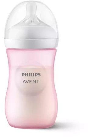Avent Natural 3 Butelka Responsywna 1m+ 260ml Pink