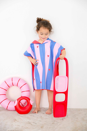 QUUT Dwustronne poncho kąpielowe dla dzieci Cherry Red