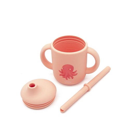 Sassi Kubek silikonowy z rurką dla dzieci Ośmiornica 