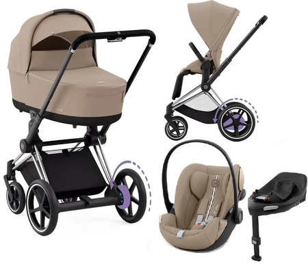 Cybex e-Priam 4.0 Wózek Głęboko-Spacerowy + Cybex Cloud G I - Size Fotelik Samochodowy + Baza