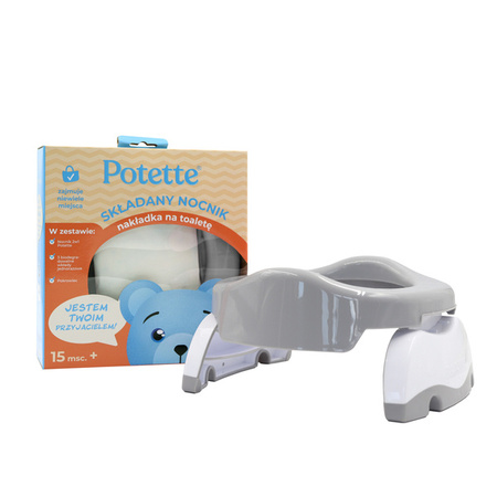 Potete Plus 2w1 Nocnik Turystyczny I Nakładka Szary