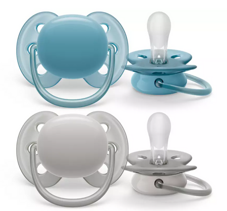 Avent Ultra Air Smoczek Uspokajający 091/17 2szt. 6-18m Szary / Niebieski