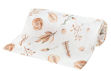 Bocioland Pieluszka Bambusowa 75x75cm Kwiaty Boho BOC0365