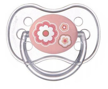 Canpol Smoczek uspokajający silikonowy symetryczny 6-18m 22/581_pin Pink