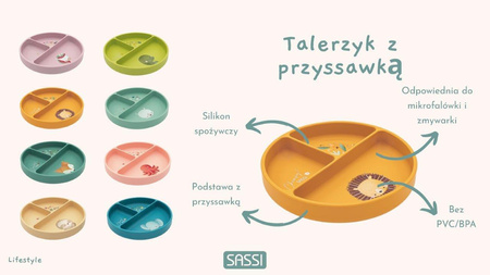 Sassi Talerz silikonowy z przyssawką Leniwiec