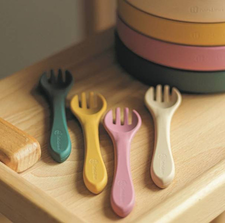 Petite&Mars Take&Match Silikonow Sztućce 6m+ Desert Sand 