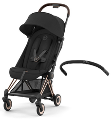 Cybex Coya Wózek Spacerowy Rama Rosegold Sepia Black + Pałąk do Wózka
