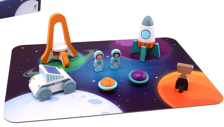 Joueco Drewniana stacja kosmiczna i puzzle