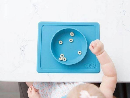 EZPZ Silikonowa Miseczka z Podkładką 2w1 Mini Bowl  Niebieska