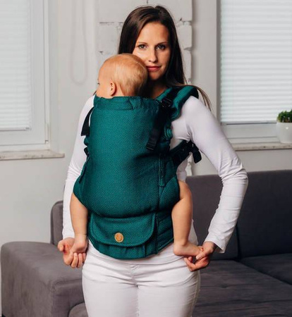 LennyLamb Nosidło LennyUpGrade Splot Jodełkowy, 100% Bawełna  Basic Line Szmaragd Rozmiar Standard 