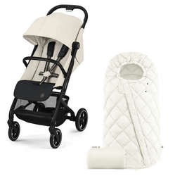 Cybex Beezy Wózek Spacerowy Rama Czarna Canvas White 2024 + Snogga 2