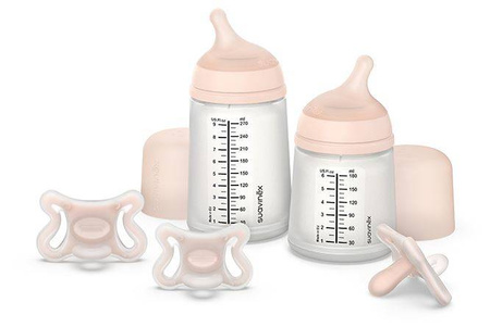 Suavinex Zestaw Startowy Zero - Butelka 180ml Regulowany Przepływ + Smoczek 0-2 m