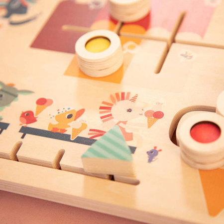 Lilliputiens Drewniana Tablica Labirynt Sensoryczny Lodziarnia 18 m+