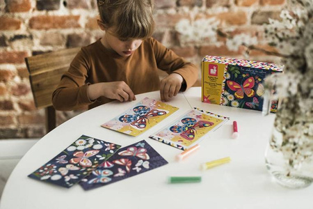 USZKODZONE OPAKOWANIE Janod Zestaw kreatywny Fluorescencyjny piasek Motyle 6+