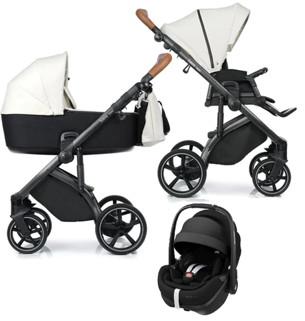 Roan Bass Next Wózek Głęboko-Spacerowy 2w1 + Maxi-Cosi Pebble 360 Pro2 Fotelik Samochodowy