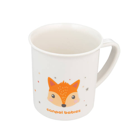 Canpol Babies Cute Animals Kubek Plastikowy z Uchem 4/413_ora 170ml Pomarańczowy