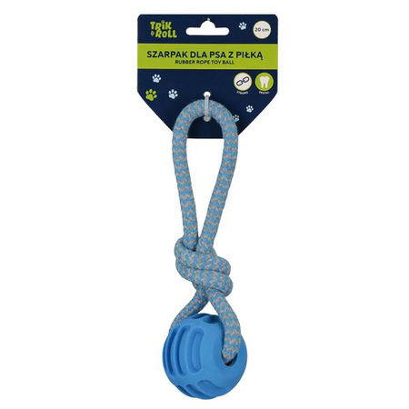 Trik&Roll Zabawka dla Psa Szarpak 20 cm Piłka Niebieska