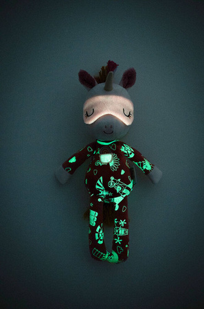 Lilliputiens Przytulanka do spania z elementami fluorescencyjnymi Jednorożec Lena 6m+
