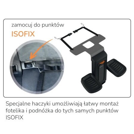 Okiday Podnóżek do Dziecięcych Fotelików Samochodowych Czarny, Kolorystyka, Czarny