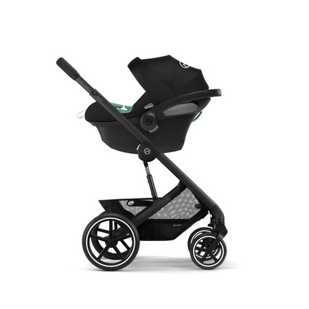 Cybex Balios S Lux Wózek Głęboko-Spacerowy Moon Black 2023 Rama Czarna + Cybex Aton B2 i-Size 0-13kg + Baza One Volcano Black