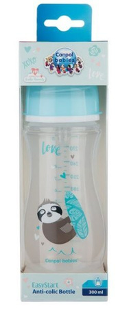 Canpol Babies EasyStart Exotic Animal Butelka Szerokootworowa Antykolkowa Easystart 300 Ml 35/222_blu Niebieski