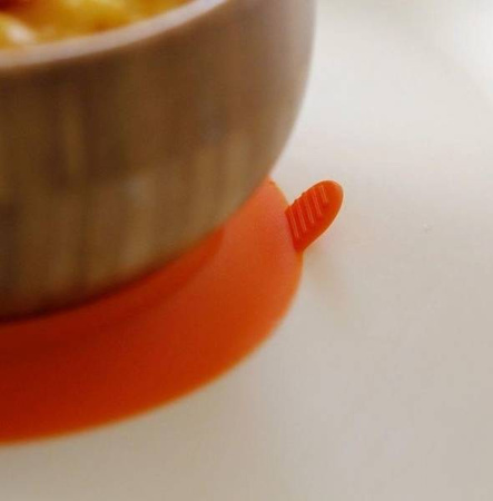 Avanchy Baby Bambusowa Miseczka z Przyssawką i Łyżeczką 4m+ Orange