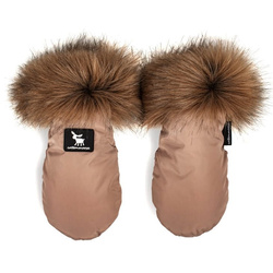 Makaszka Rękawice do Wózka z Futerkiem Camel